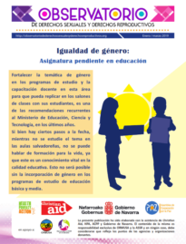 Boletin n° 1-2019: igualdad de género: asignatura pendiente en educación