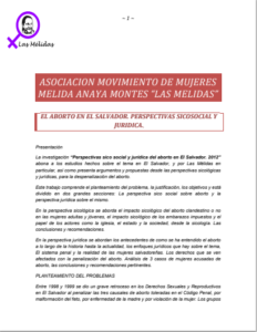 El aborto en el salvador. Perspectivas sicosocial y juridica