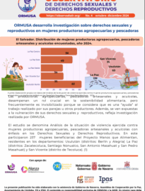 Boletín N° 4 – 2024 – ORMUSA desarrolla investigación sobre derechos sexuales y reproductivos en mujeres productoras agropecuarias y pescadoras