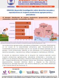 Boletín N° 4 – 2024 – ORMUSA desarrolla investigación sobre derechos sexuales y reproductivos en mujeres productoras agropecuarias y pescadoras