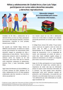 Lee más sobre el artículo Niñas y adolescentes de Ciudad Arce y San Luis Talpa participaron en curso sobre derechos sexuales y derechos reproductivos