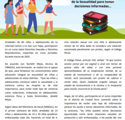 Niñas y adolescentes de Ciudad Arce y San Luis Talpa participaron en curso sobre derechos sexuales y derechos reproductivos