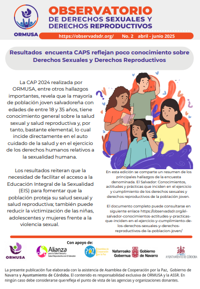 Lee más sobre el artículo Boletín N° 2 – 2025,  Resultados encuesta CAPS refleja poco conocimiento sobre Derechos Sexuales y Derechos Reproductivos