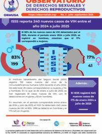 Boletín N° 3 – 2025, ISSS reporta 240 nuevos casos de VIH entre el año 2024 a julio 2025