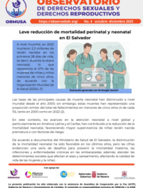 Boletín N° 4 –  Leve reducción de mortalidad perinatal y neonatal en El Salvador