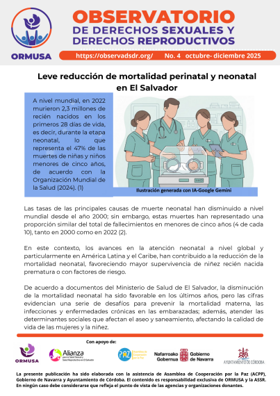 Lee más sobre el artículo Boletín N° 4 –  Leve reducción de mortalidad perinatal y neonatal en El Salvador