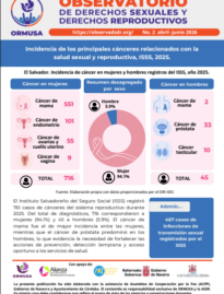 Boletín N° 2 – 2026 , Incidencia de los principales cánceres relacionados con la salud sexual y reproductiva, ISSS, 2025